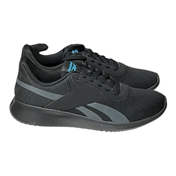 Reebok Fluxlite Training Sneakers Core Black Pure Grey Bold Cyan Athletic Shoes - Picture 4 of 8